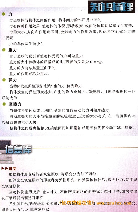 苏科版《第八章 力 知识梳理》电子课本1