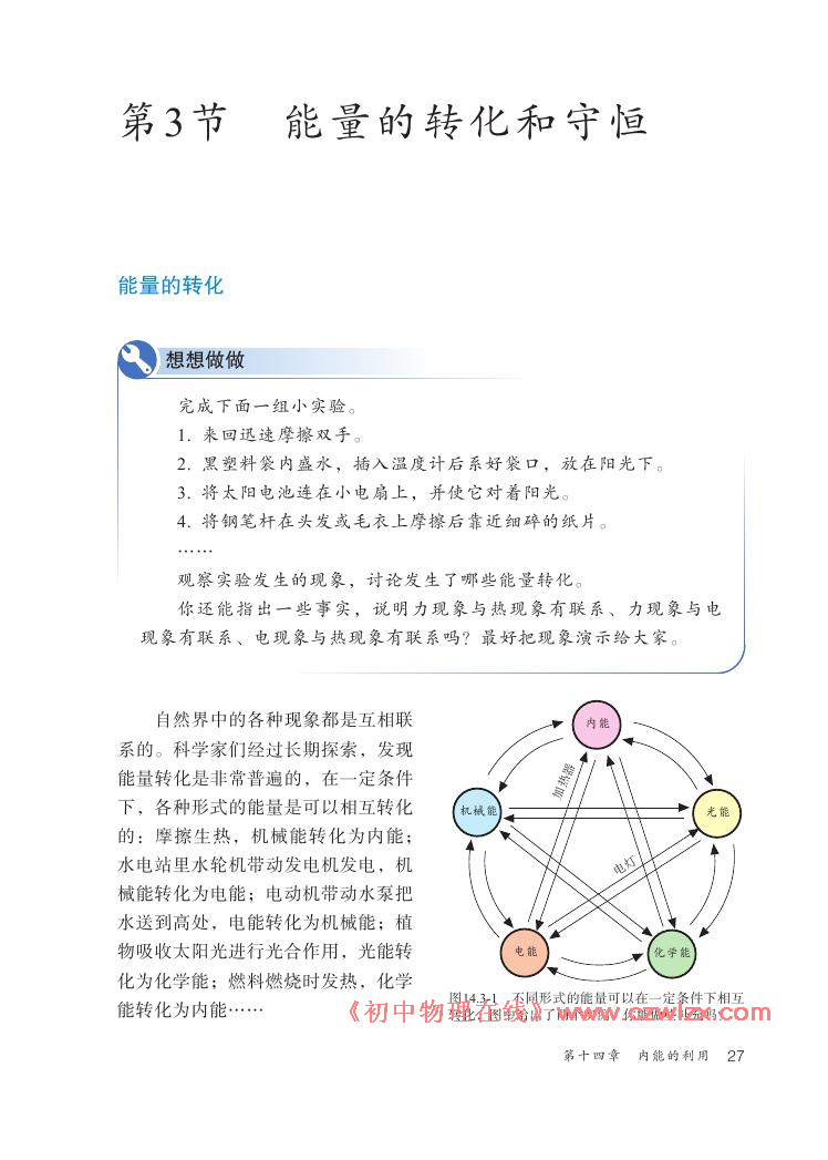《14.3能量的转化和守恒》电子课本1