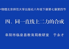 【安徽线上教学】北师大版八年级物理《7.4同一直线上二力的合成》视频(于永才)