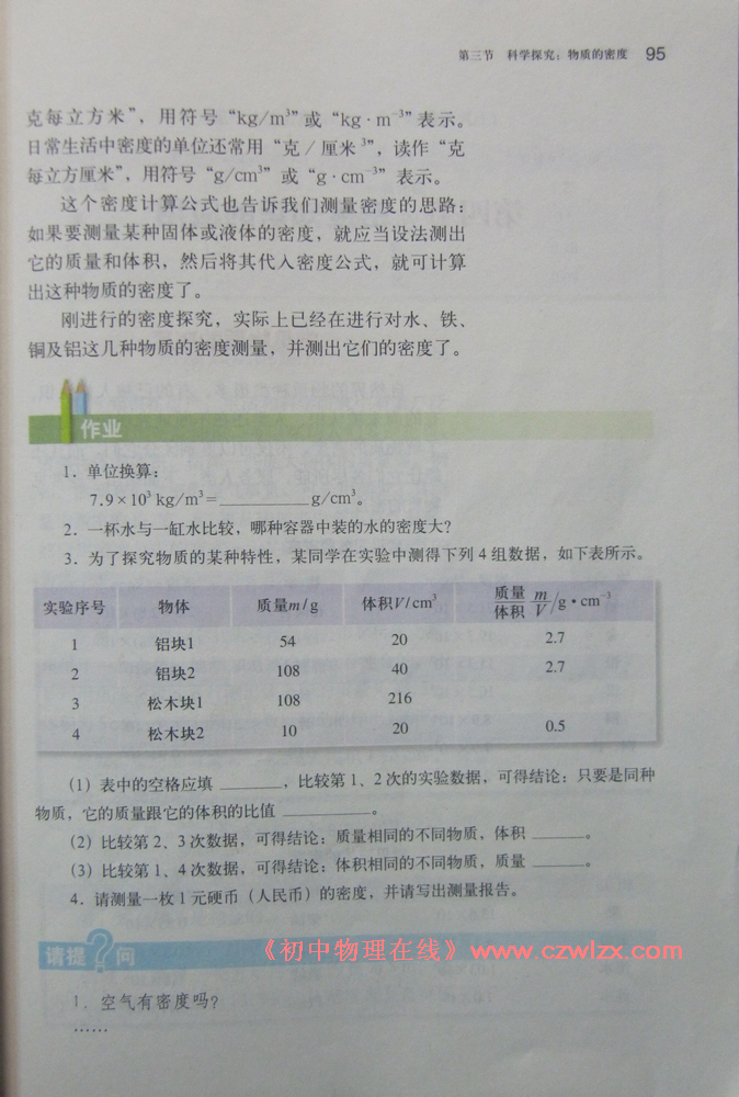 5.3科学探究:物质的密度4